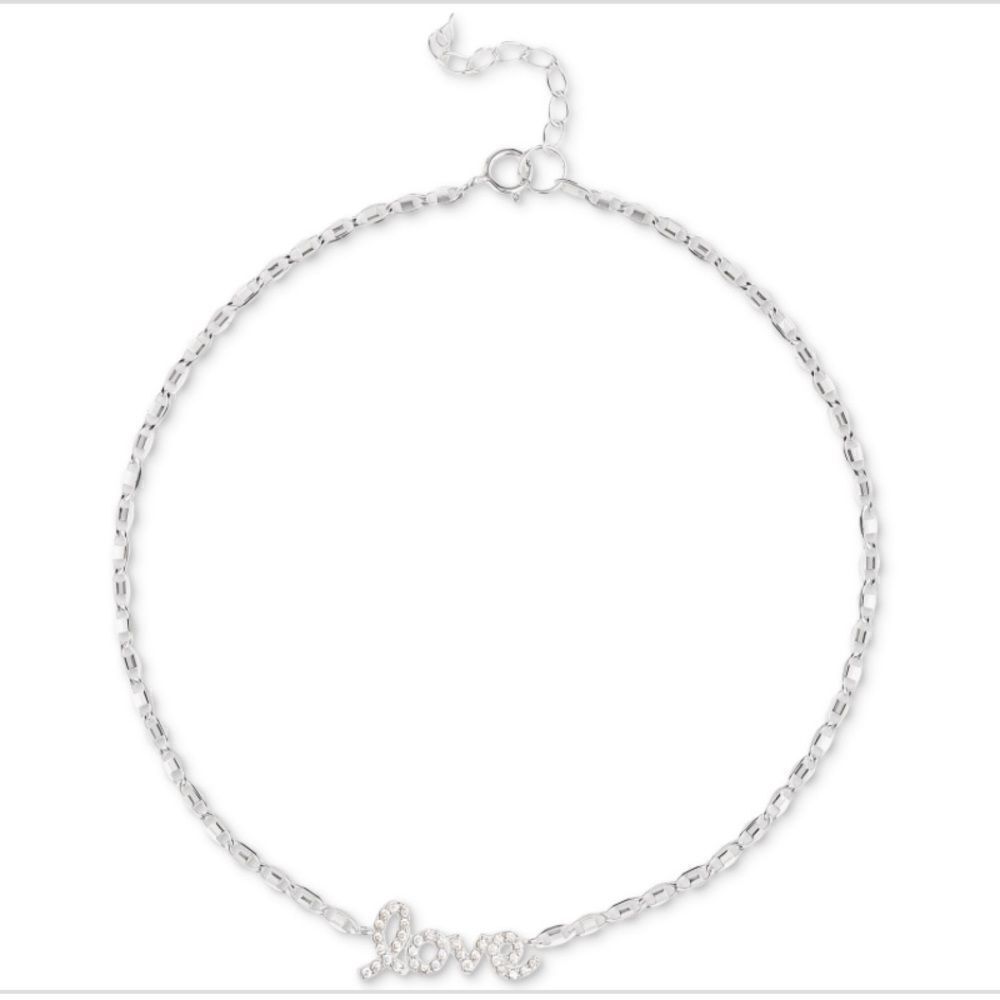 NWT Giani Bernini CZ Love Script Anklet in 18k Gold-Plated Sterling Silver
